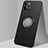 Apple iPhone 12 Pro用極薄ソフトケース シリコンケース 耐衝撃 全面保護 アンド指輪 マグネット式 バンパー N02 アップル ブラック