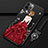 Apple iPhone 12 Pro用シリコンケース ソフトタッチラバー バタフライ ドレスガール ドレス少女 カバー アップル レッド・ブラック