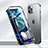 Apple iPhone 12 Pro用ケース 高級感 手触り良い アルミメタル 製の金属製 360度 フルカバーバンパー 鏡面 カバー N01 アップル ブラック