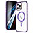 Apple iPhone 12 Pro Max用極薄ソフトケース シリコンケース 耐衝撃 全面保護 クリア透明 カバー Mag-Safe 磁気 Magnetic SD1 アップル パープル