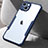 Apple iPhone 13 Mini用ハイブリットバンパーケース クリア透明 プラスチック 鏡面 カバー アップル ネイビー