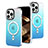 Apple iPhone 13 Pro用極薄ソフトケース グラデーション 勾配色 クリア透明 Mag-Safe 磁気 Magnetic アップル ブルー