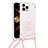 Apple iPhone 13 Pro Max用シリコンケース ソフトタッチラバー ブリンブリン カバー 携帯ストラップ S03 アップル ピンク