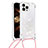 Apple iPhone 13 Pro Max用シリコンケース ソフトタッチラバー ブリンブリン カバー 携帯ストラップ S03 アップル シルバー