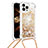 Apple iPhone 13 Pro Max用シリコンケース ソフトタッチラバー ブリンブリン カバー 携帯ストラップ S03 アップル ゴールド