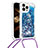 Apple iPhone 13 Pro Max用シリコンケース ソフトタッチラバー ブリンブリン カバー 携帯ストラップ S03 アップル ネイビー