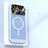 Apple iPhone 13 Pro Max用ハードケース プラスチック メッシュ デザイン カバー Mag-Safe 磁気 Magnetic JS1 アップル ブルー