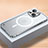 Apple iPhone 14用ケース 高級感 手触り良い メタル兼プラスチック バンパー Mag-Safe 磁気 Magnetic QC1 アップル シルバー