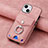 Apple iPhone 14用シリコンケース ソフトタッチラバー レザー柄 カバー SD15 アップル ピンク