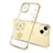 Apple iPhone 14 Plus用極薄ソフトケース シリコンケース 耐衝撃 全面保護 クリア透明 花 アップル ゴールド
