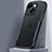 Apple iPhone 14 Plus用ハイブリットバンパーケース クリア透明 プラスチック 鏡面 カバー M01 アップル ブラック