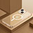 Apple iPhone 14 Plus用ケース 高級感 手触り良い メタル兼プラスチック バンパー Mag-Safe 磁気 Magnetic QC3 アップル ゴールド