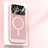 Apple iPhone 14 Pro用ハードケース プラスチック メッシュ デザイン カバー Mag-Safe 磁気 Magnetic JS1 アップル ピンク