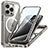 Apple iPhone 14 Pro Max用360度 フルカバー ハイブリットバンパーケース クリア透明 プラスチック カバー 360度 Mag-Safe 磁気 Magnetic T01 アップル グレー