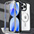 Apple iPhone 14 Pro Max用360度 フルカバー ハイブリットバンパーケース クリア透明 プラスチック カバー 360度 Mag-Safe 磁気 Magnetic T01 アップル 