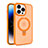Apple iPhone 15 Pro Max用極薄ソフトケース シリコンケース 耐衝撃 全面保護 クリア透明 カバー Mag-Safe 磁気 Magnetic T02 アップル オレンジ