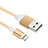 Apple iPhone 5用USBケーブル 充電ケーブル D04 アップル ゴールド