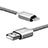 Apple iPhone 5C用USBケーブル 充電ケーブル L07 アップル シルバー