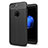 Apple iPhone 7 Plus用シリコンケース ソフトタッチラバー レザー柄 S05 アップル ブラック