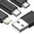Apple iPhone SE3 (2022)用Lightning USBケーブル 充電ケーブル Android Micro USB C01 アップル ブラック