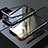 Apple iPhone Xs用ケース 高級感 手触り良い アルミメタル 製の金属製 360度 フルカバーバンパー 鏡面 カバー M02 アップル ブラック
