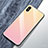 Apple iPhone Xs用ハイブリットバンパーケース プラスチック 鏡面 虹 グラデーション 勾配色 カバー M01 アップル ピンク