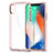 Apple iPhone Xs Max用360度 フルカバーハイブリットバンパーケース クリア透明 プラスチック 鏡面 アップル ピンク