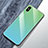 Apple iPhone Xs Max用ハイブリットバンパーケース プラスチック 鏡面 虹 グラデーション 勾配色 カバー M01 アップル グリーン