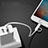 Apple iPod Touch 5用Lightning USBケーブル 充電ケーブル Android Micro USB C01 アップル シルバー