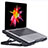 Apple MacBook 12 インチ用ノートブックホルダー クーラー 冷却パッド ファン ラップトップスタンド 9インチ〜16インチ M16 アップル ブラック