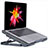 Apple MacBook Air 13 インチ (2020)用ノートブックホルダー クーラー 冷却パッド ファン ラップトップスタンド 9インチ〜16インチ M16 アップル グレー