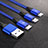 Lightning USBケーブル 充電ケーブル Android Micro USB Type-C ML01 ネイビー