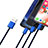 Lightning USBケーブル 充電ケーブル Android Micro USB Type-C ML02 ネイビー