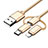 Lightning USBケーブル 充電ケーブル Android Micro USB Type-C ML05 ゴールド