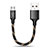 Micro USBケーブル 充電ケーブルAndroidユニバーサル 25cm S02 ブラック