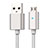 USB 2.0ケーブル 充電ケーブルAndroidユニバーサル A08 シルバー
