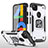 Google Pixel 4a用ハイブリットバンパーケース スタンド プラスチック 兼シリコーン カバー マグネット式 MQ1 グーグル ホワイト