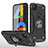 Google Pixel 4a用ハイブリットバンパーケース スタンド プラスチック 兼シリコーン カバー マグネット式 MQ1 グーグル ブラック