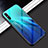 Huawei Enjoy 10e用ハイブリットバンパーケース プラスチック 鏡面 虹 グラデーション 勾配色 カバー ファーウェイ シアン
