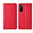 Huawei Enjoy 20 Pro 5G用手帳型 レザーケース スタンド カバー L02 ファーウェイ レッド