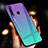 Huawei Honor 20E用ハイブリットバンパーケース プラスチック 鏡面 虹 グラデーション 勾配色 カバー ファーウェイ シアン