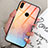 Huawei Honor V10 Lite用ハイブリットバンパーケース プラスチック パターン 鏡面 カバー ファーウェイ オレンジ