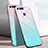 Huawei Honor V20用ハイブリットバンパーケース プラスチック 鏡面 虹 グラデーション 勾配色 カバー H01 ファーウェイ シアン
