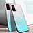 Huawei Honor V30 5G用ハイブリットバンパーケース プラスチック 鏡面 虹 グラデーション 勾配色 カバー ファーウェイ シアン