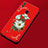 Huawei Honor View 10 Lite用シリコンケース ソフトタッチラバー 花 カバー ファーウェイ レッド