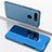 Huawei Honor View 20用手帳型 レザーケース スタンド 鏡面 カバー M03 ファーウェイ ブルー
