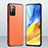 Huawei Honor X10 Max 5G用ケース 高級感 手触り良いレザー柄 ファーウェイ オレンジ
