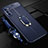 Huawei Mate 40 Lite 5G用シリコンケース ソフトタッチラバー レザー柄 アンド指輪 マグネット式 S01 ファーウェイ ネイビー