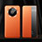 Huawei Mate 40 Pro+ Plus用手帳型 レザーケース スタンド カバー L12 ファーウェイ オレンジ