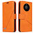 Huawei Mate 40E Pro 5G用手帳型 レザーケース スタンド カバー K06 ファーウェイ オレンジ